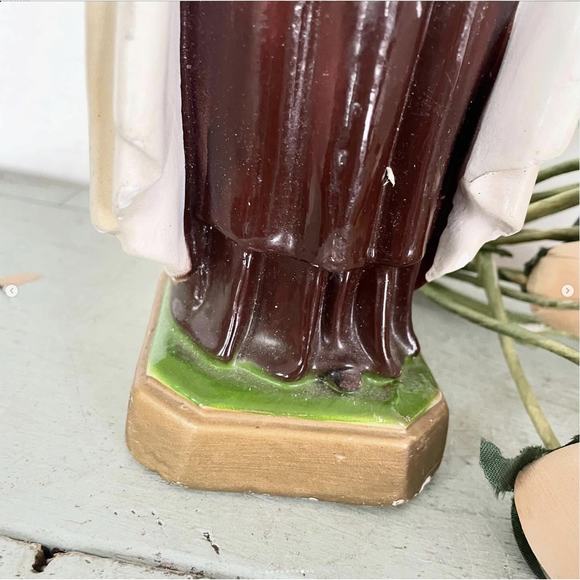 Vintage St. Therese Lisieux Little Flower Chalk Statue Columbia Italy Saint - Picture 8 of 10